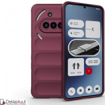 Magic Shield guminis dėklas su kameros apsauga - bordo spalvos (Nothing Phone 3A)
